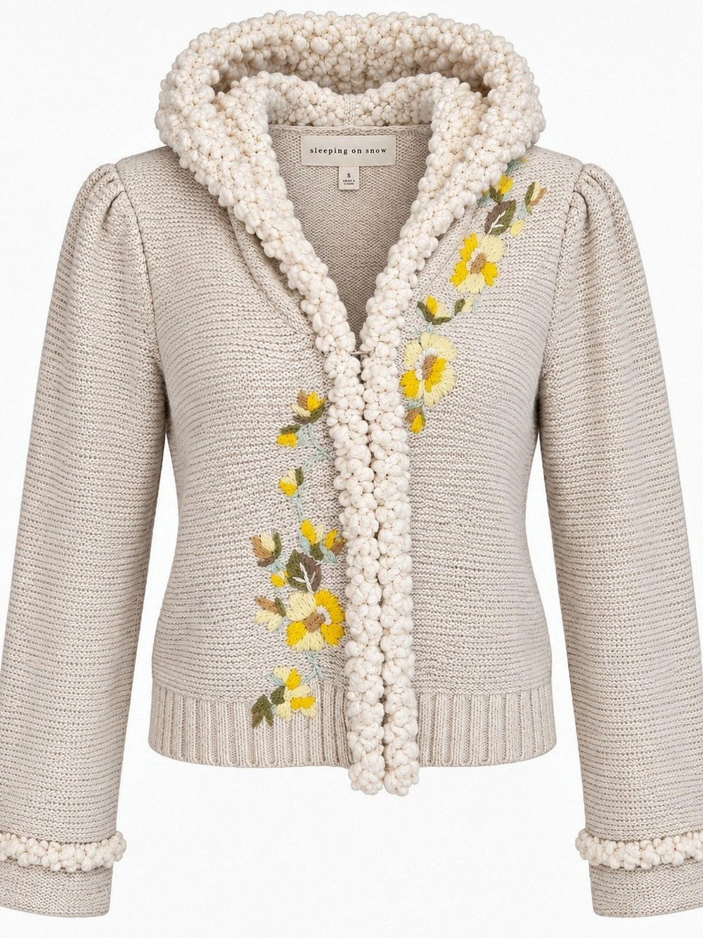 Sleeping On Snow Floral Wool Cardigan Small Like New